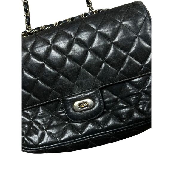 jay Herbert New York jet grey tufted leather designer purse - Picture 3 of 5